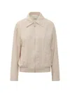 Le Sully Studio Zip Bomber Jacket In Neutral