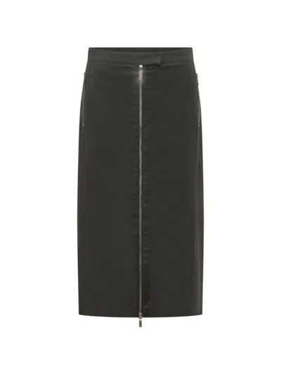 Le Sully Studio Zip-detail Pencil Midi Skirt In Black