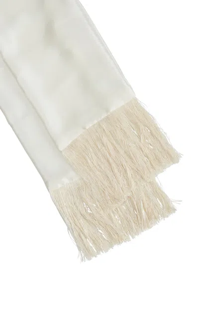 Le Sundial Black Opera Scarf In White