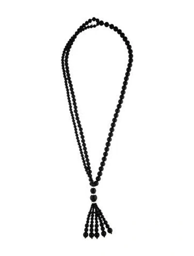 Pre-owned Le Sundial Onyx Venice Opera Necklace, 30" In Multicolor