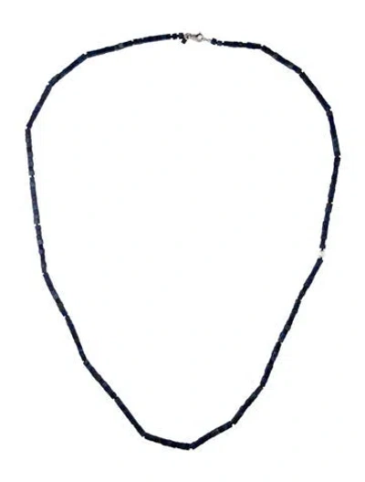 Pre-owned Le Sundial Pearl & Lapis Ines Beaded Necklace, 40.5" In Multicolor