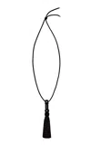 Le Sundial Trinity Onyx Tassel Necklace