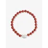 Le Sundial Womens Nautilus Sterling-silver And Red Jasper Beaded Collar Necklace In Red