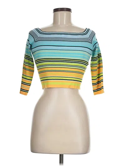 Le Superbe 3/4 Sleeve Top Yellow Square Neckline Tops