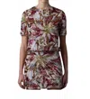 Le Superbe Abstract Floral Sequin Top In Sequins In Multi