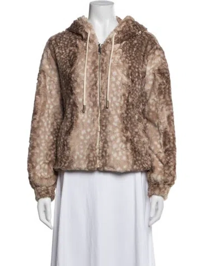 Pre-owned Le Superbe Animal Print Faux Fur Jacket In Multicolor