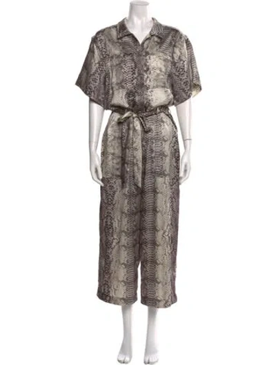 Pre-owned Le Superbe Animal Print Jumpsuit In Neutral