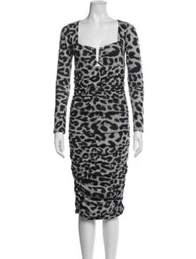 Pre-owned Le Superbe Animal Print Knee-length Dress In Blue