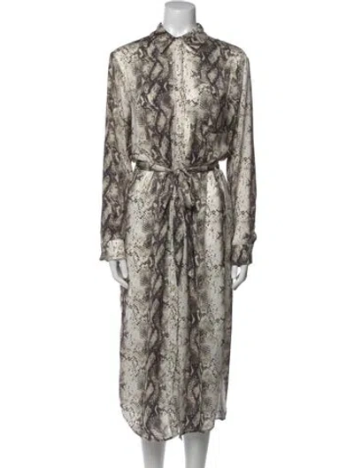 Pre-owned Le Superbe Animal Print Long Dress In Brown