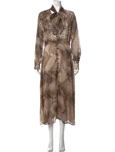 Pre-owned Le Superbe Animal Print Long Dress In Metallic/neutrals