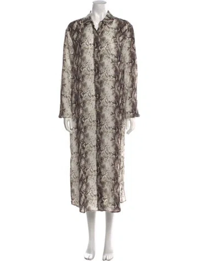 Pre-owned Le Superbe Animal Print Long Dress In Neutral