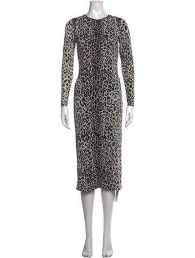 Pre-owned Le Superbe Animal Print Midi Length Dress In Black/grey
