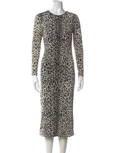 Pre-owned Le Superbe Animal Print Midi Length Dress W/ Tags In Gray