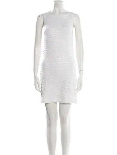 Pre-owned Le Superbe Bateau Neckline Mini Dress W/ Tags In White