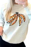 Le Superbe Beaded Bananas Sweatshirt In Heather Grey