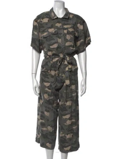 Pre-owned Le Superbe Camouflage Print Jumpsuit In Green