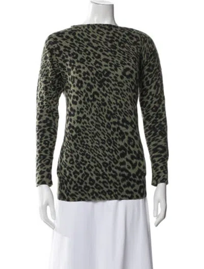 Pre-owned Le Superbe Cashmere Animal Print Sweater In Black