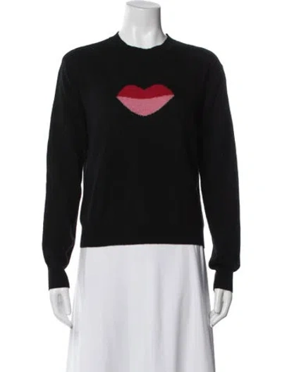 Pre-owned Le Superbe Cashmere Graphic Print Sweater In Black