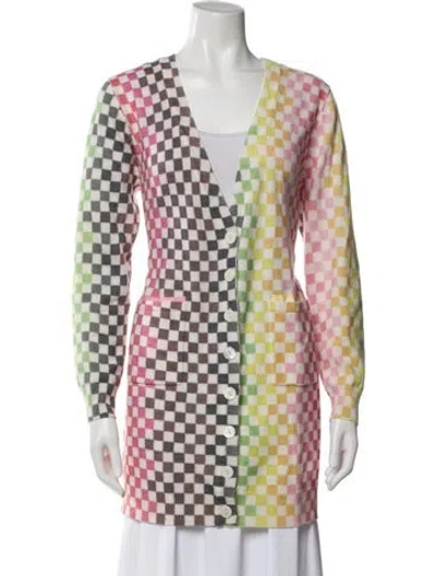 Pre-owned Le Superbe Cashmere Plaid Print Sweater In Multicolor