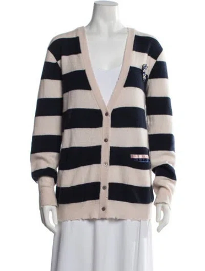 Pre-owned Le Superbe Cashmere Striped Sweater In Pink