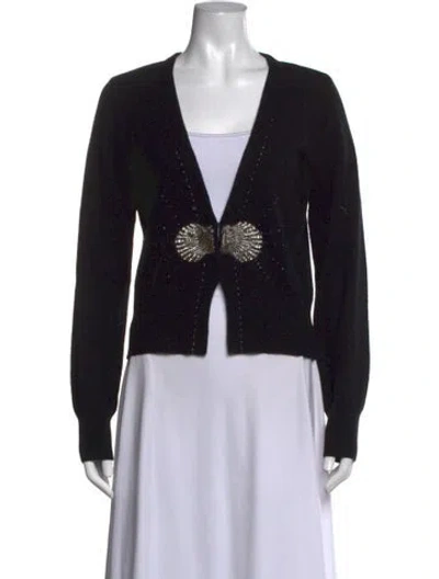 Pre-owned Le Superbe Cashmere V-neck Sweater In Black