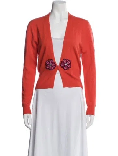 Pre-owned Le Superbe Cashmere V-neck Sweater W/ Tags In Orange