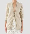 Le Superbe Celestial Knit Cardigan In Gold Tinsel In Neutral