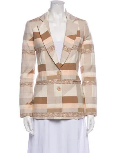 Pre-owned Le Superbe Colorblock Pattern Blazer In Neutral
