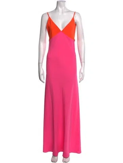 Pre-owned Le Superbe Colorblock Pattern Long Dress W/ Tags In Pink