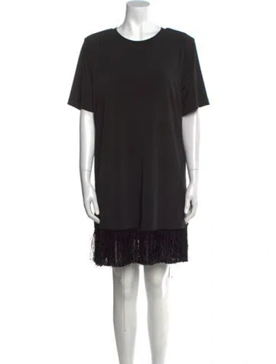 Pre-owned Le Superbe Crew Neck Mini Dress In Black