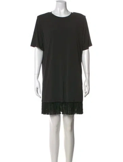 Pre-owned Le Superbe Crew Neck Mini Dress In Black