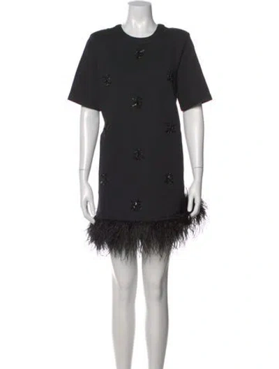 Pre-owned Le Superbe Crew Neck Mini Dress In Black
