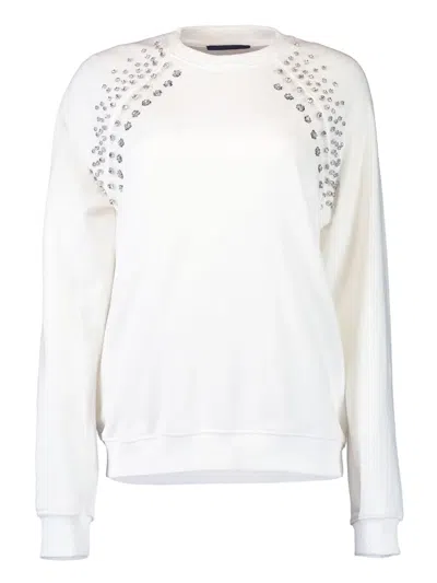 Le Superbe Crystal-embellished Sweatshirt In White