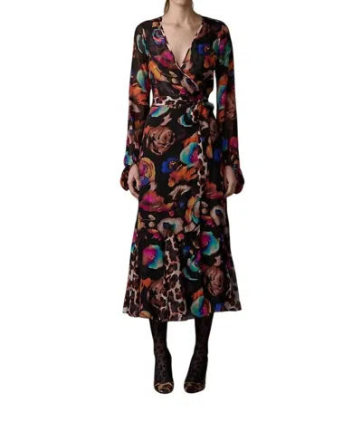 Le Superbe Electric Garden Wrap Dress In Multi