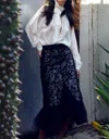 Le Superbe Extra Benjamin Skirt In Noir Cluster Shine In Black