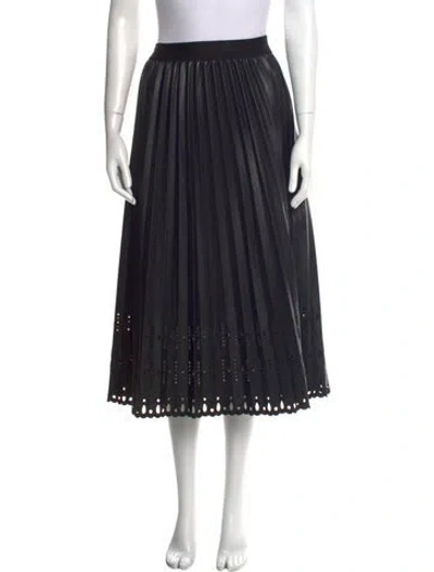 Pre-owned Le Superbe Eyelet Trim Midi Length Skirt In Black