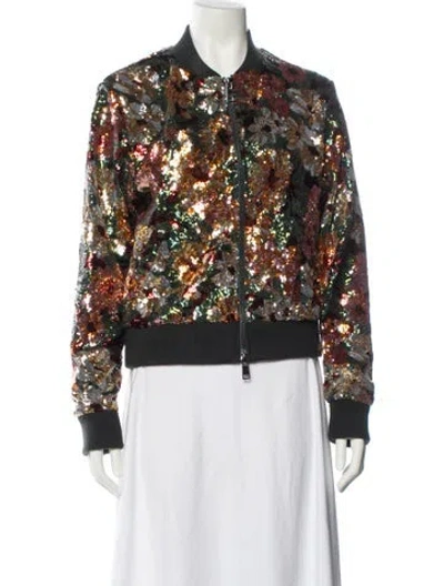 Pre-owned Le Superbe Floral Print Bomber Jacket In Multi