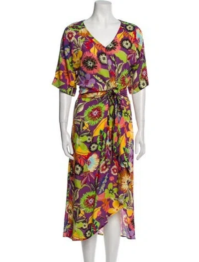 Pre-owned Le Superbe Floral Print Long Dress In Multi