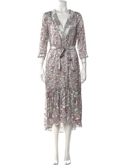 Pre-owned Le Superbe Floral Print Long Dress In Pink