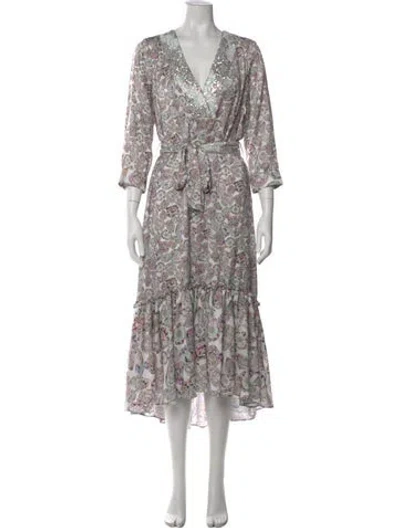 Pre-owned Le Superbe Floral Print Long Dress W/ Tags In Pink