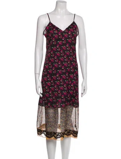 Pre-owned Le Superbe Floral Print Midi Length Dress In Multi