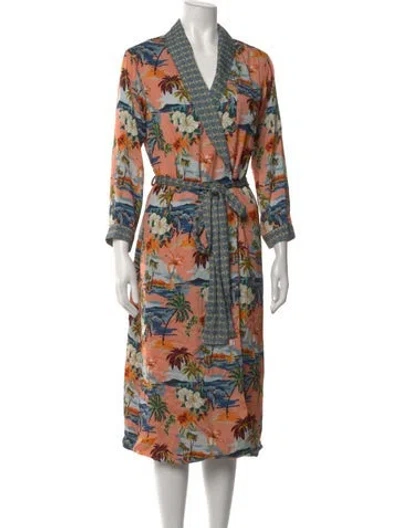 Pre-owned Le Superbe Floral Print Midi Length Dress In Multicolor