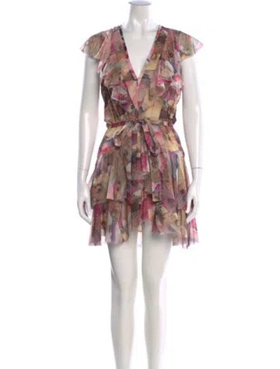 Pre-owned Le Superbe Floral Print Mini Dress In Neutral