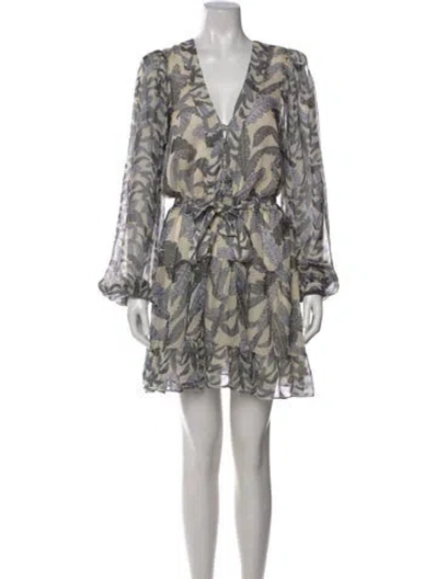 Pre-owned Le Superbe Floral Print Mini Dress In Neutral