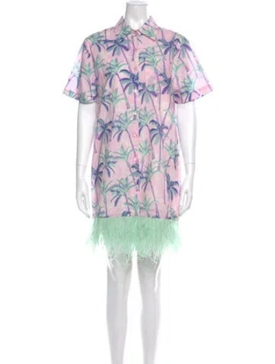 Pre-owned Le Superbe Floral Print Mini Dress In Pink