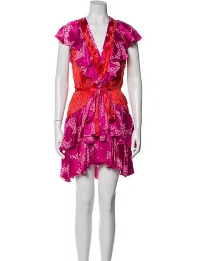 Pre-owned Le Superbe Floral Print Mini Dress W/ Tags In Pink