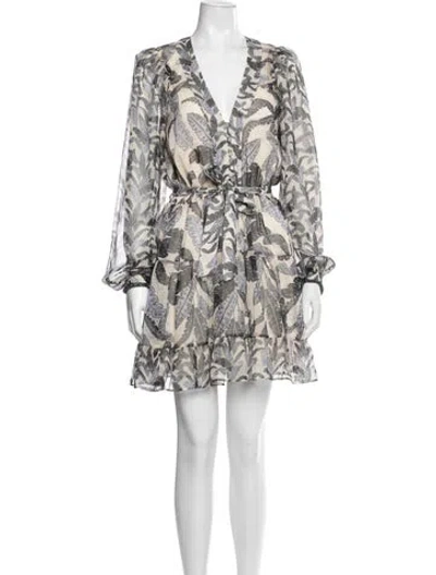 Pre-owned Le Superbe Floral Print Mini Dress In White