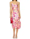 Le Superbe Frida Floral Ruffled Slip Dress In Pink