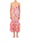 Le Superbe Frida Floral Ruffled Slip Dress In Pink
