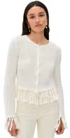 Le Superbe Fringe Cardigan Au Naturel